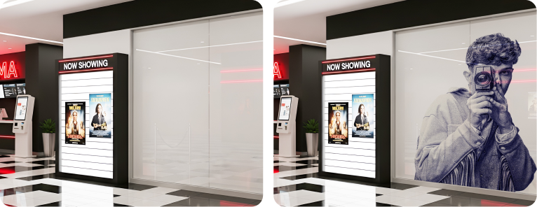 Cinema Lobby Glass Wall Graphic